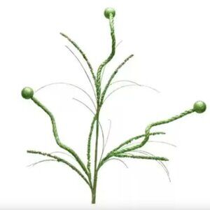 Glittered Ball Curl Spray 33" Green Christmas Trim a Tree DIY Arrangement Decor